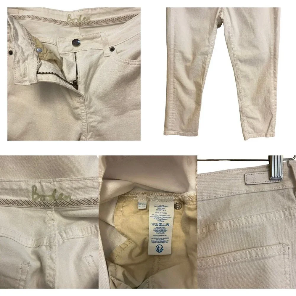 Boden Women Cropped White Jean 6P Solid Summer Denim Luxe Stretch Casual Preppy - Picture 13 of 13